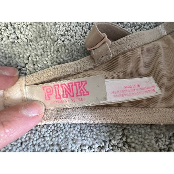 Victoria's Secret PINK Bra 34DD Wear Everywhere Push-up Padded Underwire Tan - Picture 6 of 7